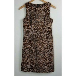 AGB Byer California Sz. 6 Petite Sleeveless Zip Up Short Leopard Sheath Dress